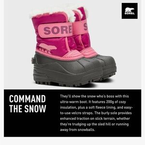 Sorel Unisex Toddler Snow Commander SOLD OUT - Tropic Pink / deep blush NWOT